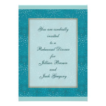 Aquamarines Galaxie HOCHZEIT Proben-Abendessen lad Personalisierte Ankündigungen
