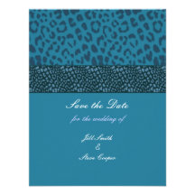 Aquamarines Leopard-Muster Save the Date Personalisierte Einladungen