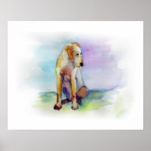Aquarell bunter Hund, multicolored dog Posterdrucke