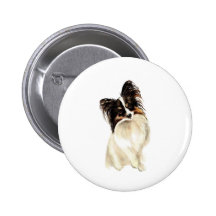 Aquarell Papillon Hund, Haustier Anstecknadel