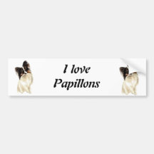 Aquarell Papillon Hund, Haustier Auto Sticker