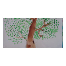 Aquarellbaummalerei Fotokartenvorlagen