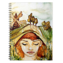 Aquarellillustration Spiral Notizbuch