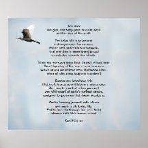 Arbeit durch Kahlil Gibran Plakat