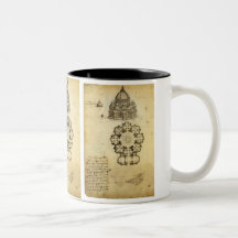 Architekturskizze durch Leonardo da Vinci Kaffeetasse