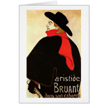 Aristide Bruant durch Henri-De Toulouse-Lautrec Karte