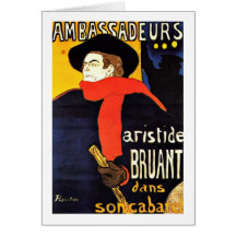 Aristide im Kabarett durch Henri-De Toulouse-Lautr Grußkarten