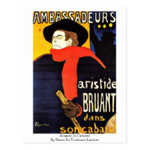 Aristide im Kabarett durch Henri-De Toulouse-Lautr Postkarten