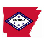 Arkansas-Flaggen-Karte Postkarte