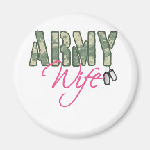 Armee-Ehefrau-Camouflage und -ROSA mit Hundeplaket Magnete