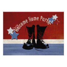 Armee-Stiefel-willkommenes Zuhause-Party Individuelle Ankündigskarten