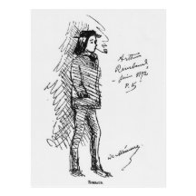 Arthur Rimbaud im Juni 1872 Postkarte