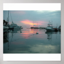 Aruba-Sonnenuntergang-Jachthafen Plakat