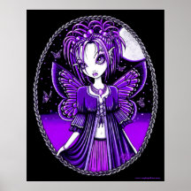 Ashly lila Schmetterlings-Mond-Fee-Plakat
