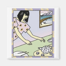 Asiatische amerikanische Frau Magnete