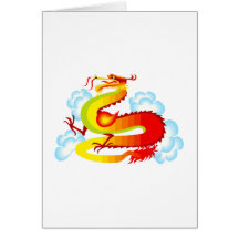 Asiatischer Drache in den Wolken Grußkarte