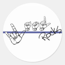 ASL schaukelt Schwarzes und Blau Sticker