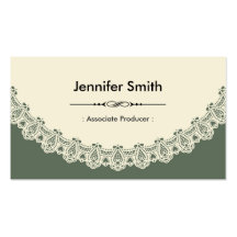Associate Producer - Retro Chic Lace Business Card Templates