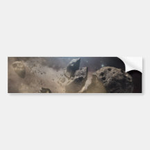 Asteroid beißt den Staub im Raum Auto Sticker