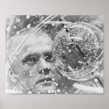 Astronaut John Glenn, der für Freundschaft 7 ausbi Plakat