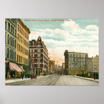 Asyl-St., Hartford, CT 1911 Vintag Posterdruck