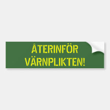 ÅTERINFÖR VÄRNPLIKTEN AUTO AUFKLEBER