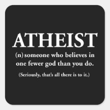 Atheist: jemand, das an weniger ein Gott glaubt Quadratsticker