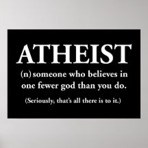 Atheist: jemand, das an weniger ein Gott glaubt Posterdrucke