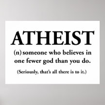 Atheist: jemand, das an weniger ein Gott glaubt Posterdruck