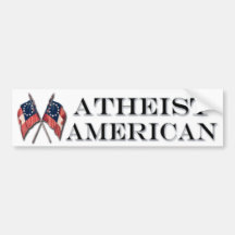 Atheistischer Amerikaner mit Vintagen Flaggen Auto Aufkleber