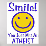 Atheistischer smiley plakat