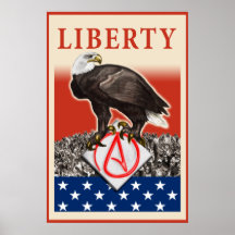 Atheistisches Eagle-Freiheits-Plakat, rote Grenze