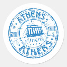 Athen-Briefmarke Runder Aufkleber