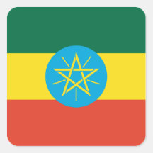 Äthiopische Flagge Quadrataufkleber