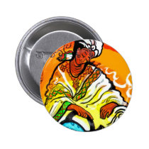 Äthiopischer Mann in Turban-auslaufendem Tee buttons