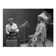 Audioaufnahmeblackfoot-Leiter Frances Densmore Postkarten