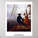 Auf dem Segeln-Schiff durch Caspar David Friedrich Plakat
