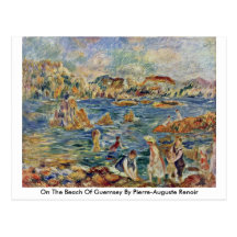 Auf dem Strand von Guernsey durch Pierre-Auguste R Postkarten