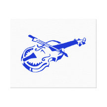 Aufgereihter blauer Instrumentviolinenbogen image. Galerie Faltleinwand