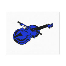 Aufgereihter schwarzer blauer Instrumentviolinenbo Leinwanddrucke