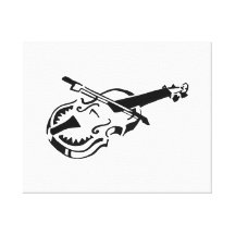 Aufgereihter weißer Instrumentviolinenbogen image. Leinwanddruck