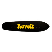 Aufruhr - Bernstein auf Schwarzem Skateboard Brett