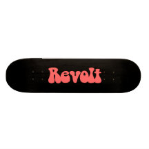 Aufruhr - tropisches Rosa auf Schwarzem Bedrucktes Skateboard