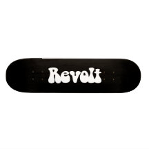 Aufruhr - Weiß auf Schwarzem Skateboard Brett