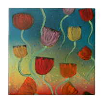 Aufsteigende Tulpen Kachel