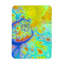 Auftauchende Galaxien - aquamarin u. Limone Strom Vinyl Magnet