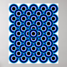 Augen-blaues hellblaues weißes Schwarzes der OPkun Posterdrucke