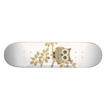Augenen-Eule im Baum-Skateboard Skateboard Deck