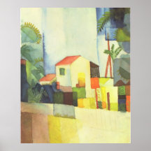 August Macke - Helles Haus 1914 helles Haus Posterdruck