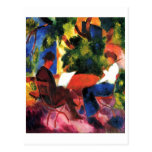 August_Macke - Paar morgens Gartentisch 1914 Öl-Le Postkarte